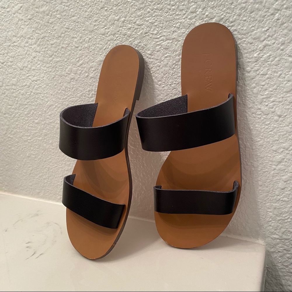 J. Crew Black Boardwalk Sandals